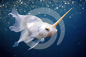 Unicorn Fish, underwater, open ocean, Naso brevirostris, Acanthuridae. photo