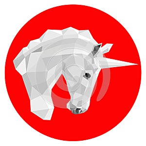 Iimage of the unicorn`s white head