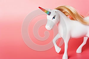 Unicorn with a horn of rainbow colors, LGBT flag