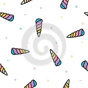 Unicorn horn seamless pattern pastel cute