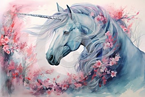 Unicorn horse fantasy animal background horn magical wild fairytale beauty white art mythology