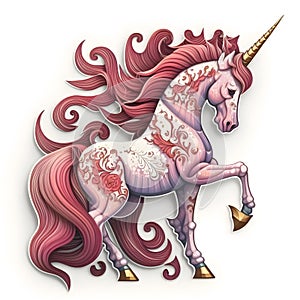 unicorn, isolated on white background