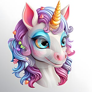 unicorn, isolated on white background