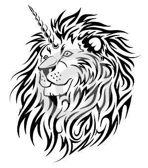 Unicorn Lion tattoo design