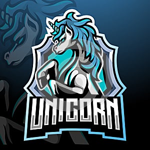 Unicorn mascot. esport logo design