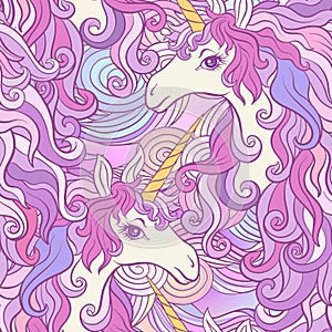 Unicorn with multicolored mane, butterfly rainbow, star and love