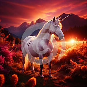 Unicorn, mystic legendary creature, glowing light painting aura illuminated