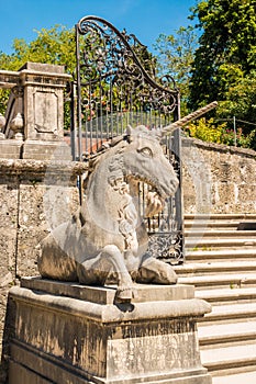 Unicorn near the gates of Mirabell gardens, Salzburg, Austria