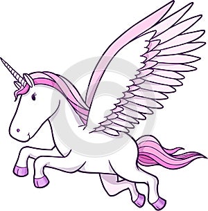 Unicorn Pegasus Vector Illustration