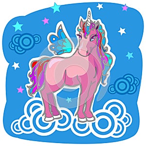 Unicorn Pegasus Vector Illustration