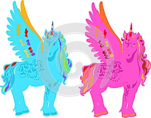 Unicorn Pegasus Vector Illustration