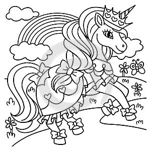 Unicorn Princess Coloring Page for Kids