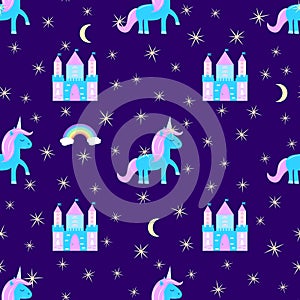 Unicorn seamless pattern