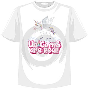 Unicorn shirt mock up on white background