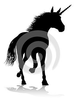 Unicorn Silhouette Horned Horse