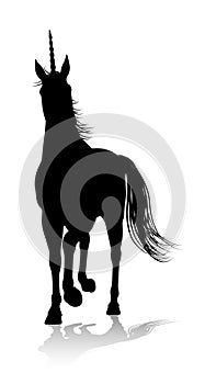 Unicorn Silhouette Horned Horse