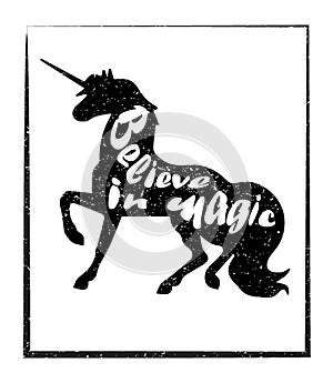 Unicorn silhouette with motivational quotes