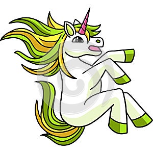 Unicorn Sliding Cartoon Colored Clipart