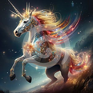 Unicorn. Star magic unicorn logo Magical Unicorn