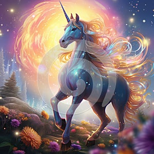 Unicorn. Star magic unicorn logo Magical Unicorn