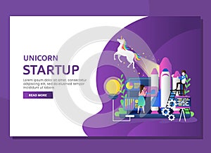 Unicorn start up business concept