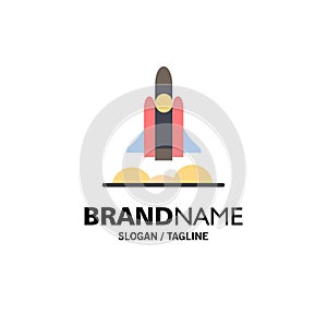 Unicorn Startup, Business, Rocket, Startup Business Logo Template. Flat Color