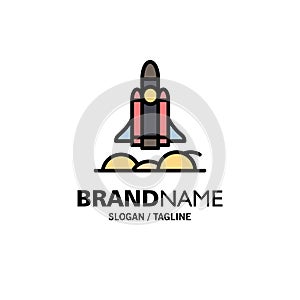 Unicorn Startup, Business, Rocket, Startup Business Logo Template. Flat Color