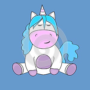 unicorn sticker, delicate colors