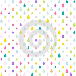 Unicorn Tears/ Water drops/ Rain drops background, seamless colorful pattern in vector eps 10.