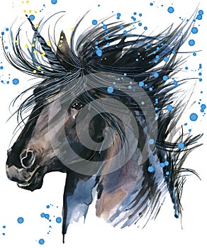 Unicorn. Unicorn watercolor illustration. Magical Unicorn.