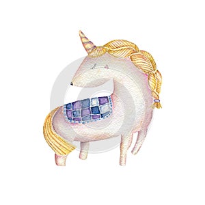 Unicorn watercolor watercolour pink unicorn beautiful animal pony little horse clip art drawing magic unicorn