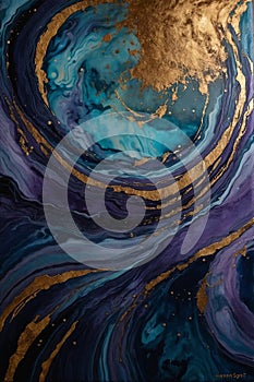 Colourful background Ethereal Symphony: Gilded Reverie in Cosmic Harmony photo