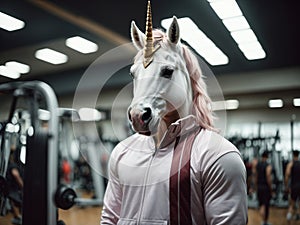 Unicorn Workout Session. AI generated