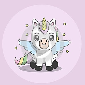 Beautiful kawaii unicorn photo