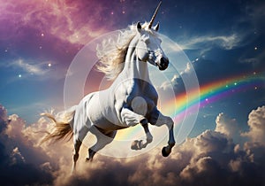 AI-generated: Celestial Soar - Unicorn in Flight