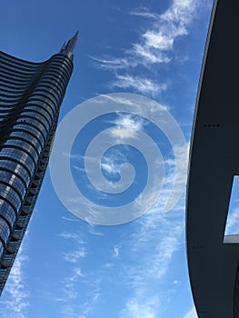 Unicredit Tower, Piazza Gae Aulenti, Milan, Italy. 15/04/2016 photo