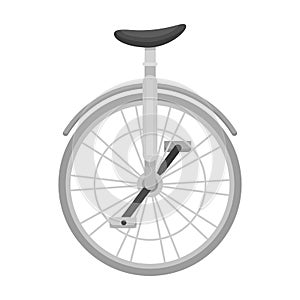 Unicycle for the circus. Bicycle with one wheel for performances.Different Bicycle single icon in monochrome style