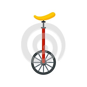 Unicycle circus icon flat isolated vector