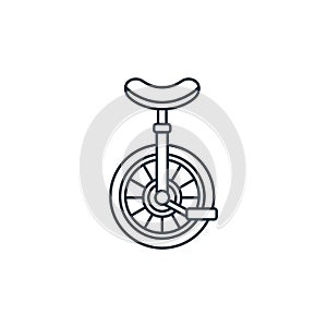 unicycle icon vector from carnival concept. Thin line illustration of unicycle editable stroke. unicycle linear sign for use on photo