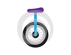 unicycle illustration for coloring book template, one wheel unicycle for kid worksheet printable