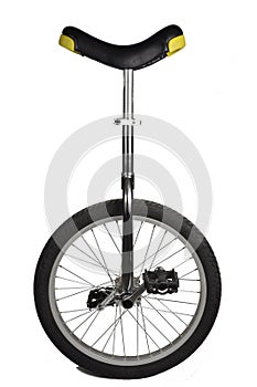 Unicycle isolated on white photo