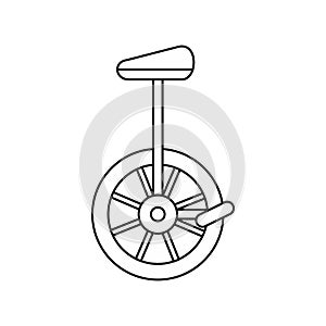 Unicycle, one wheel bicycle icon, outline style