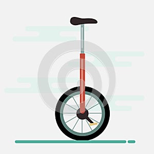 Unicycle vector illustration in flat style