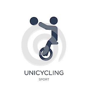 unicycling handball icon. Trendy flat vector unicycling handball