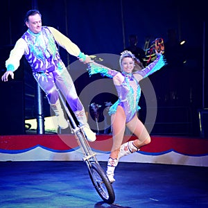 Unicycling Performers