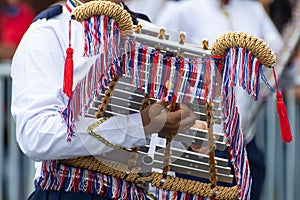 Unidentifiable woman playing Xylophone in Panama City