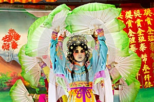 Unidentified actors of Chinese Opera at Wong Noi district in Ayutthaya, Thailand.