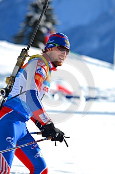 Unidentified athlete competes in IBU Regional Cup in Sochi