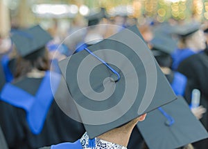 Unidentified groups of graduates in their gowns