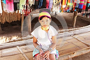 Unidentified Karen tribal girl near Mae Hong Son, Thailand